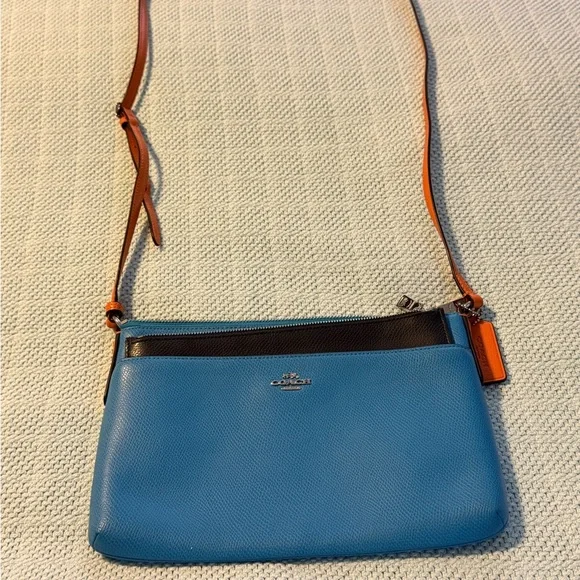 Coach Blue and Black Shoulder Bag - Picture 1 of 10